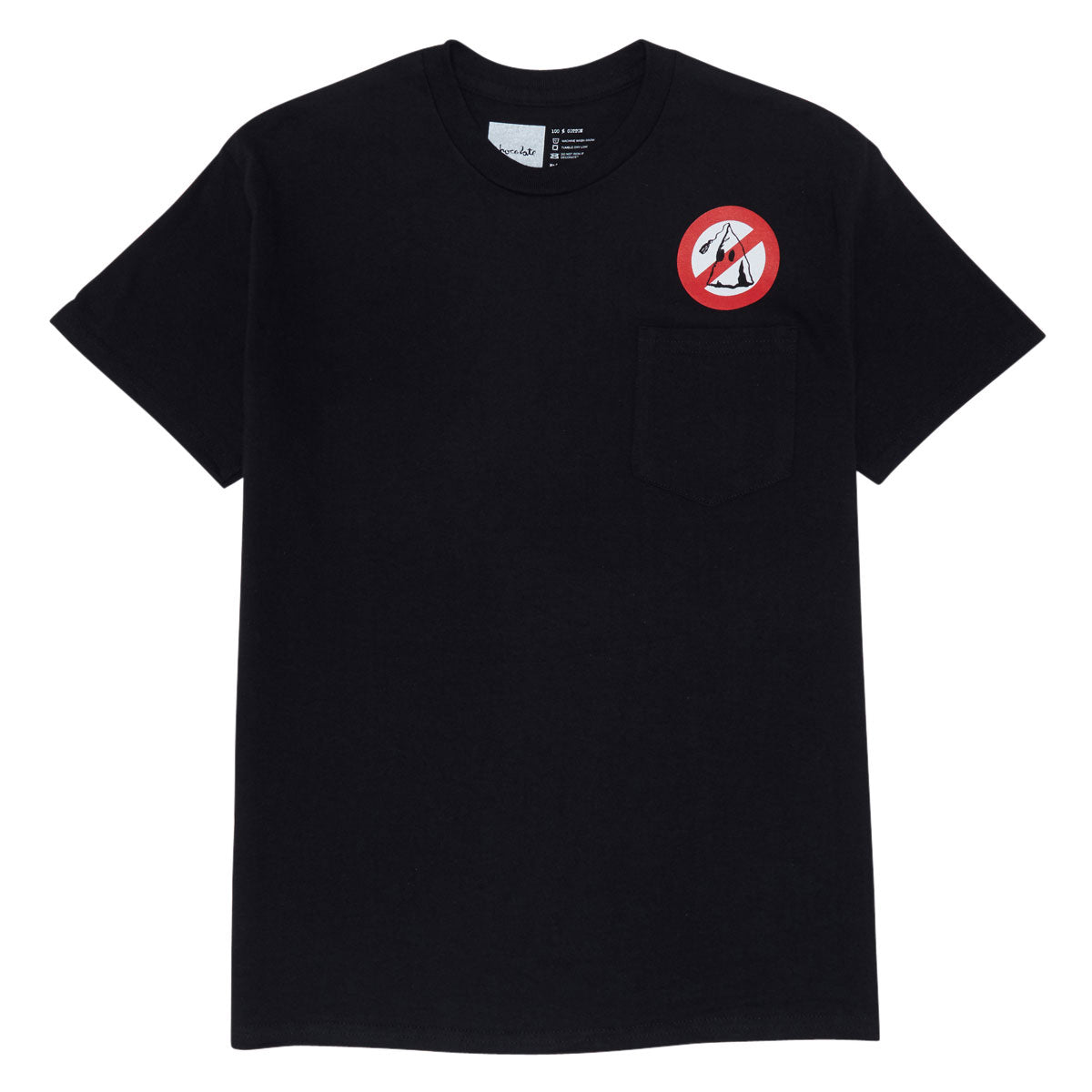 Chocolate White Lines Pocket T-Shirt - Black image 1