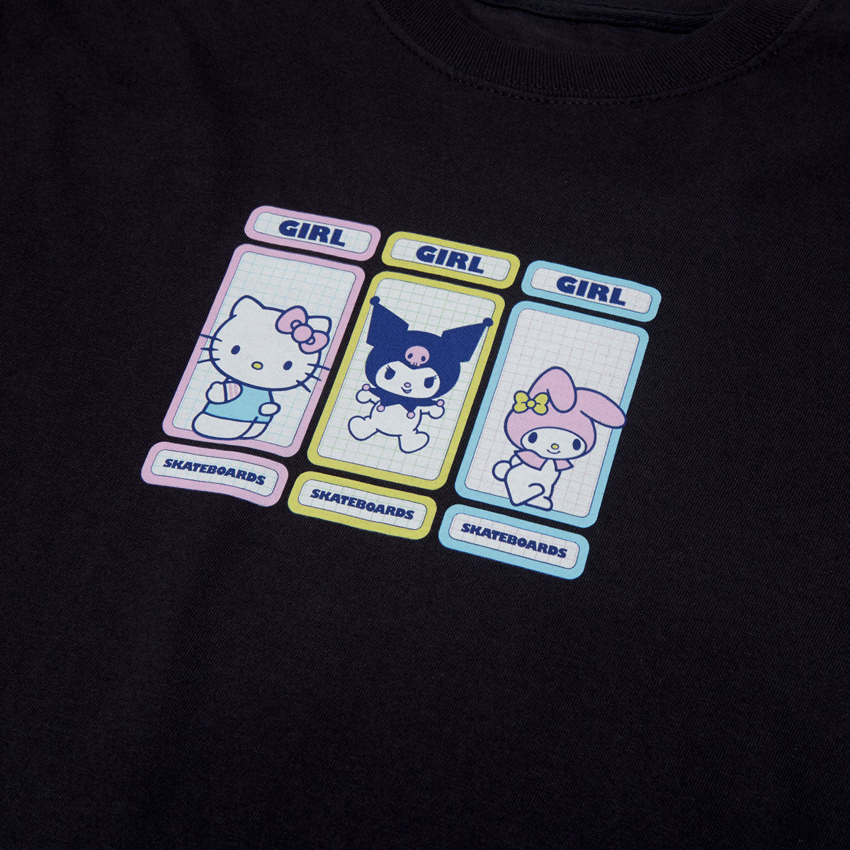 Girl x Hello Kitty Rainbow Triple OG T-Shirt - Black image 2