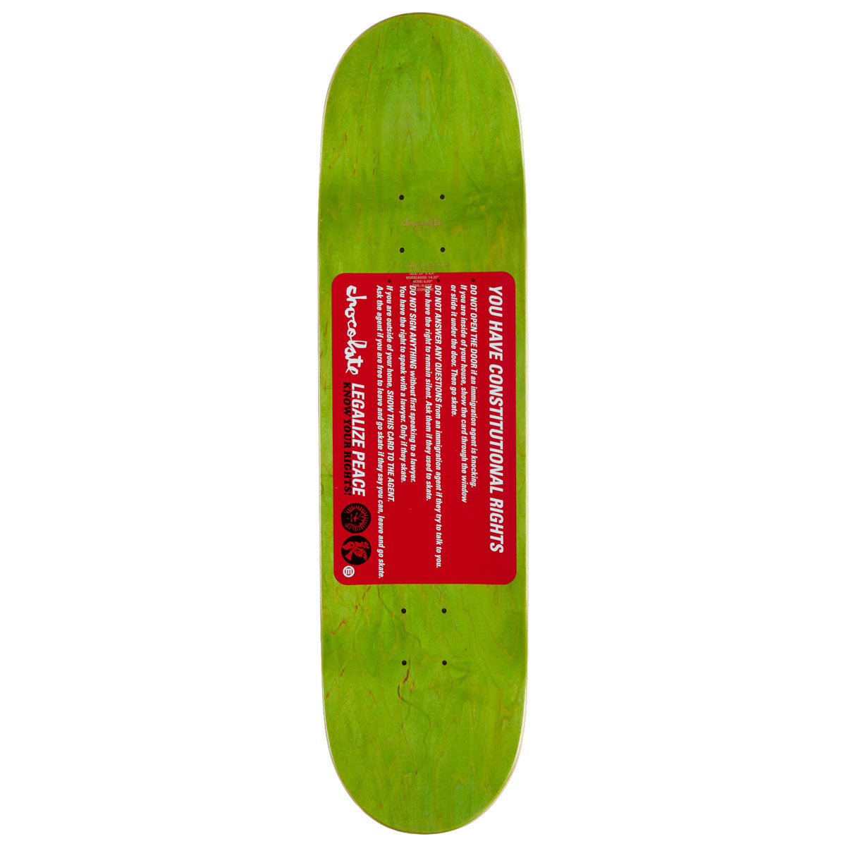 Chocolate Perez Know Your Rights Skateboard Deck - 8.40