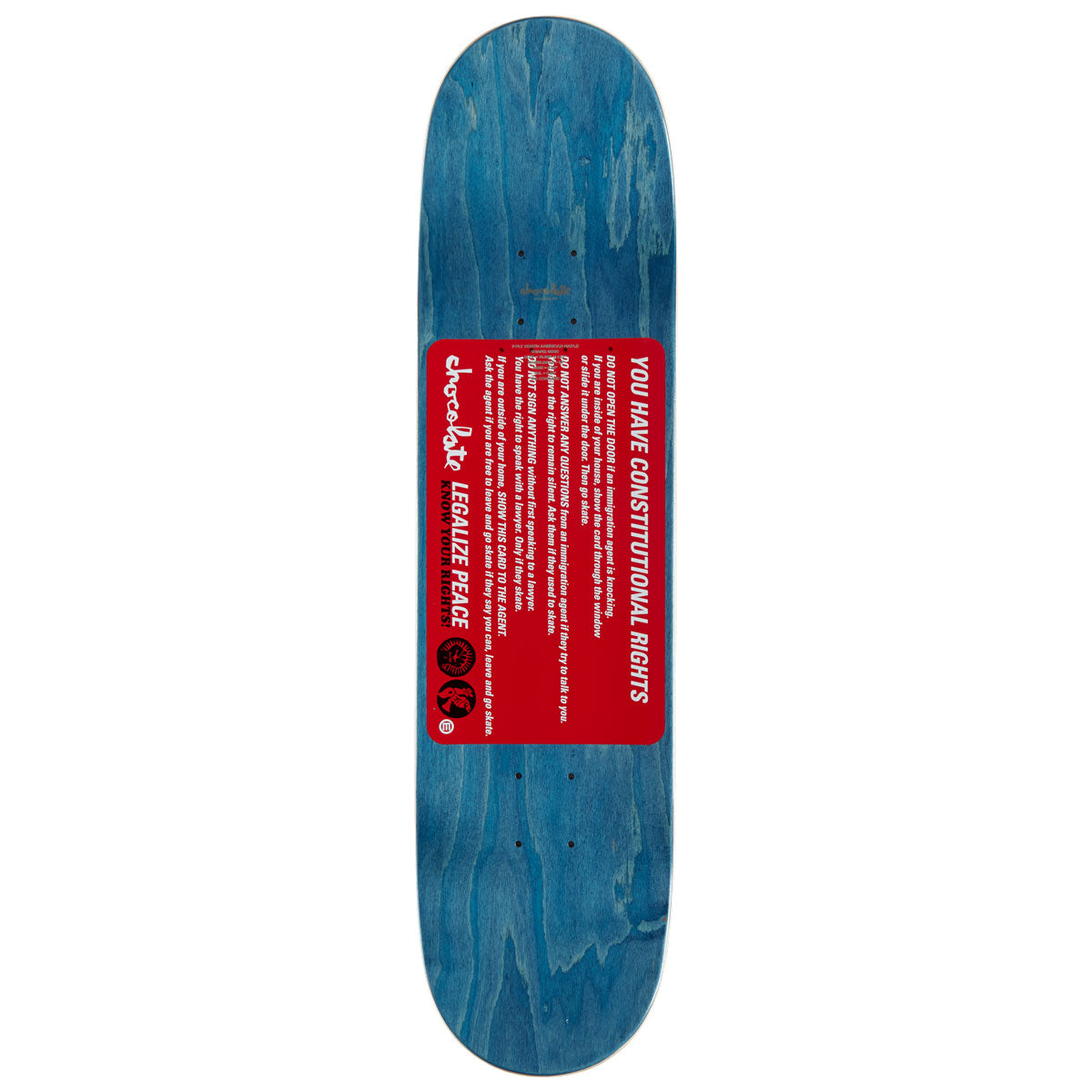 Chocolate Perez Know Your Rights Skateboard Deck - 8.00