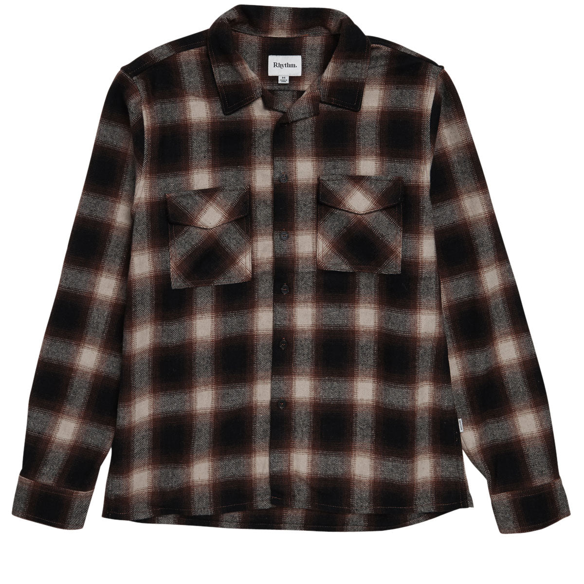 Rhythm Plaid Flannel Long Sleeve Shirt - Rust image 1