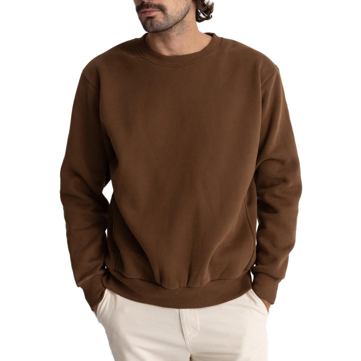 Rhythm Classic Fleece Crew Sweatshirt - Chocolate image 1