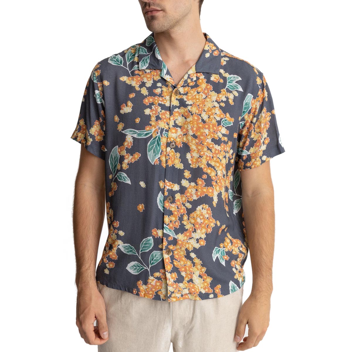 Rhythm Isle Floral Cuban Shirt - Dark Navy image 1