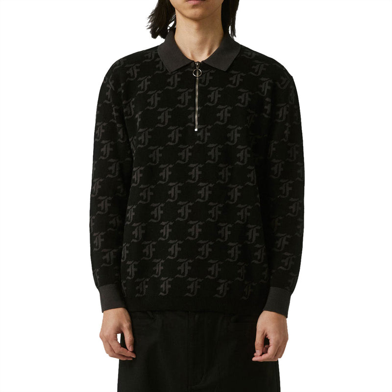 Former Synoptic Long Sleeve Polo Shirt - Black