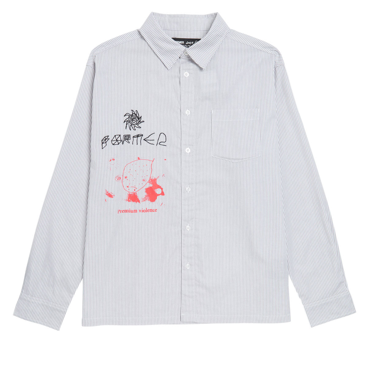 Former DxD Reynolds Stripe Long Sleeve Shirt - Grey image 1