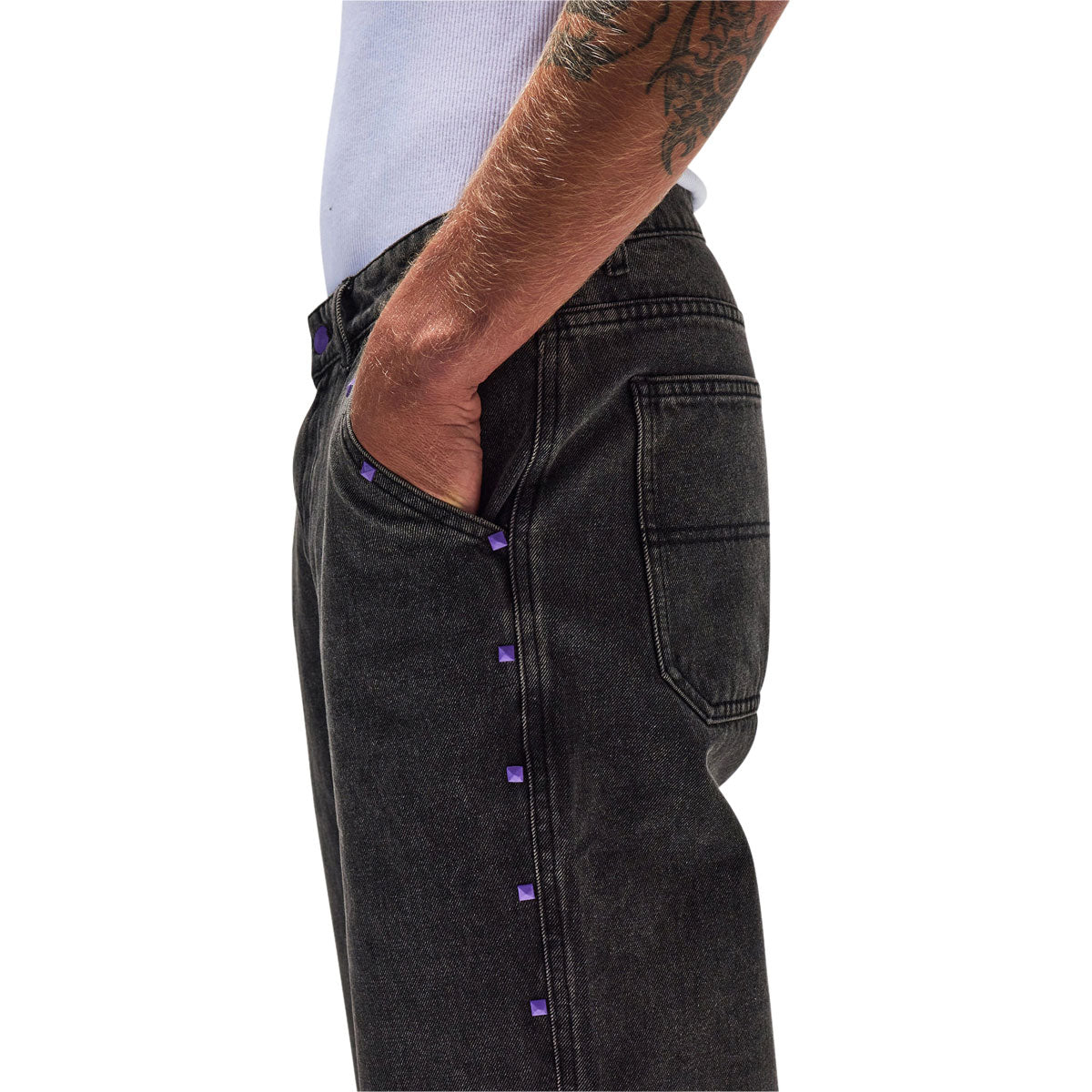 Former Studded Denim Jeans - Washed Black image 4