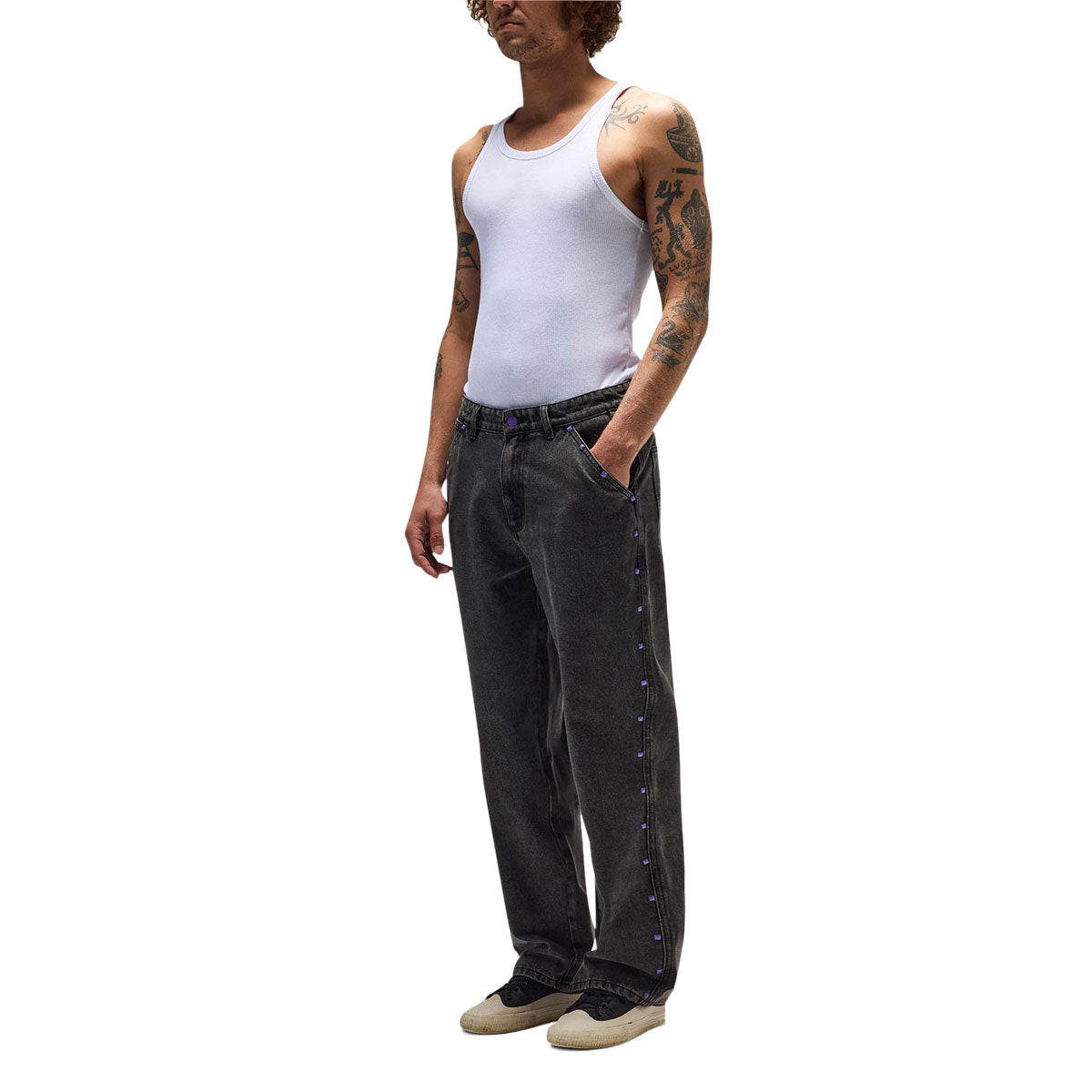 Former Studded Denim Jeans - Washed Black image 5