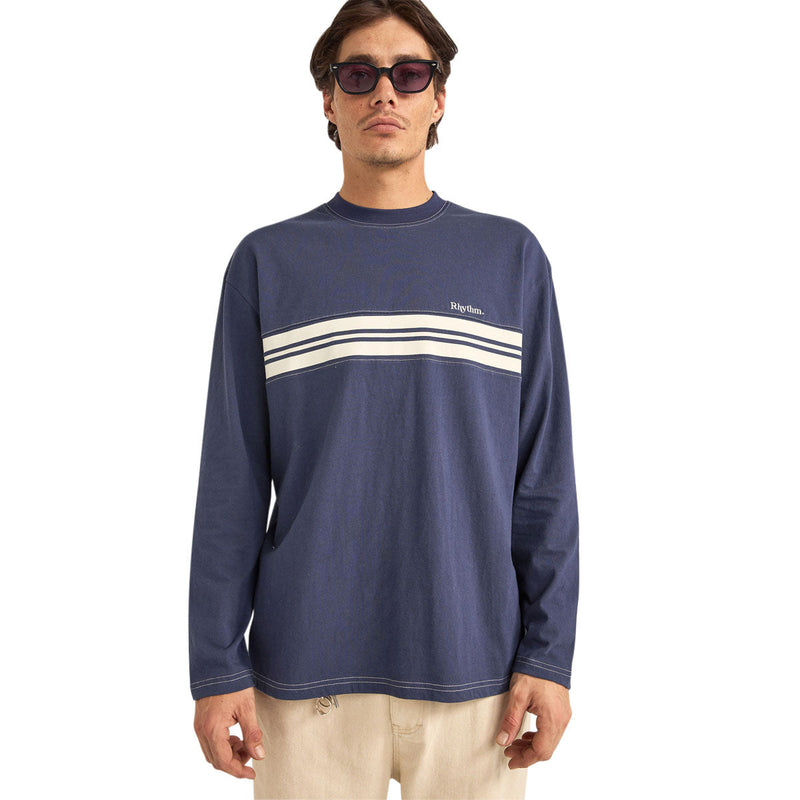 Rhythm Vintage Panel Long Sleeve T-Shirt - Vintage Navy