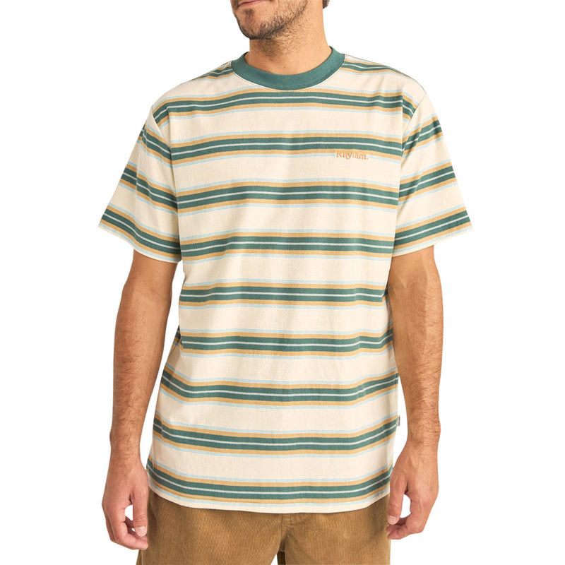 Rhythm Everyday Stripe T-Shirt - Vintage Green