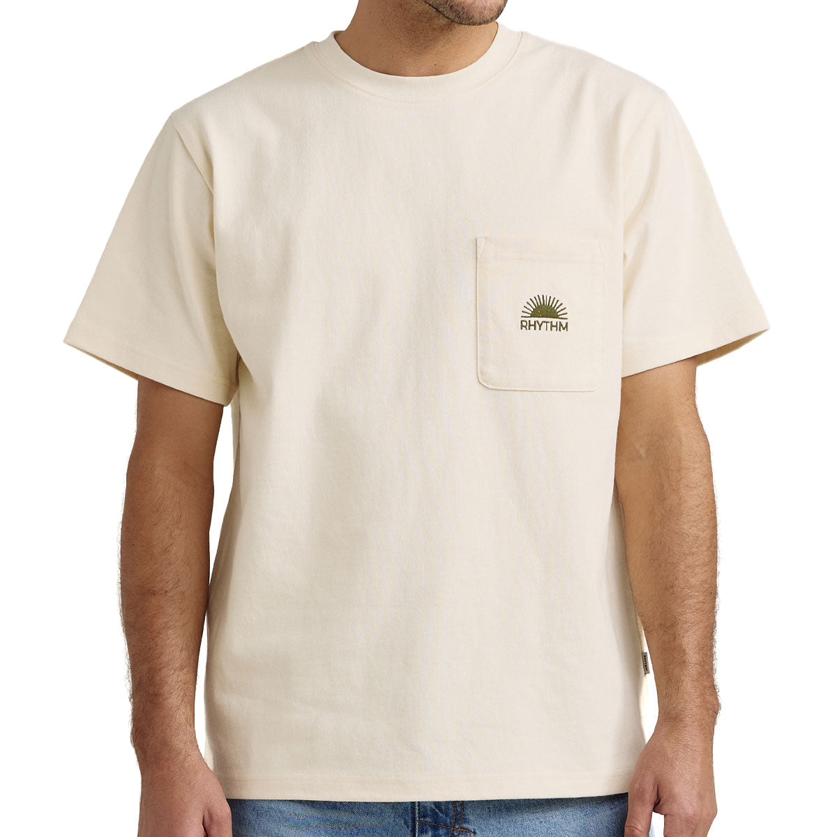 Rhythm Heavy Vintage Pocket Emblem T-Shirt - Natural image 2