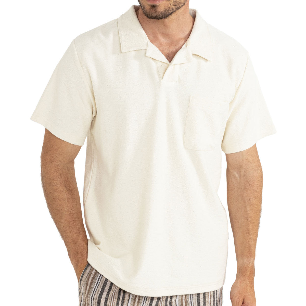 Rhythm Vintage Terry Polo Shirt - Natural 2025 image 1