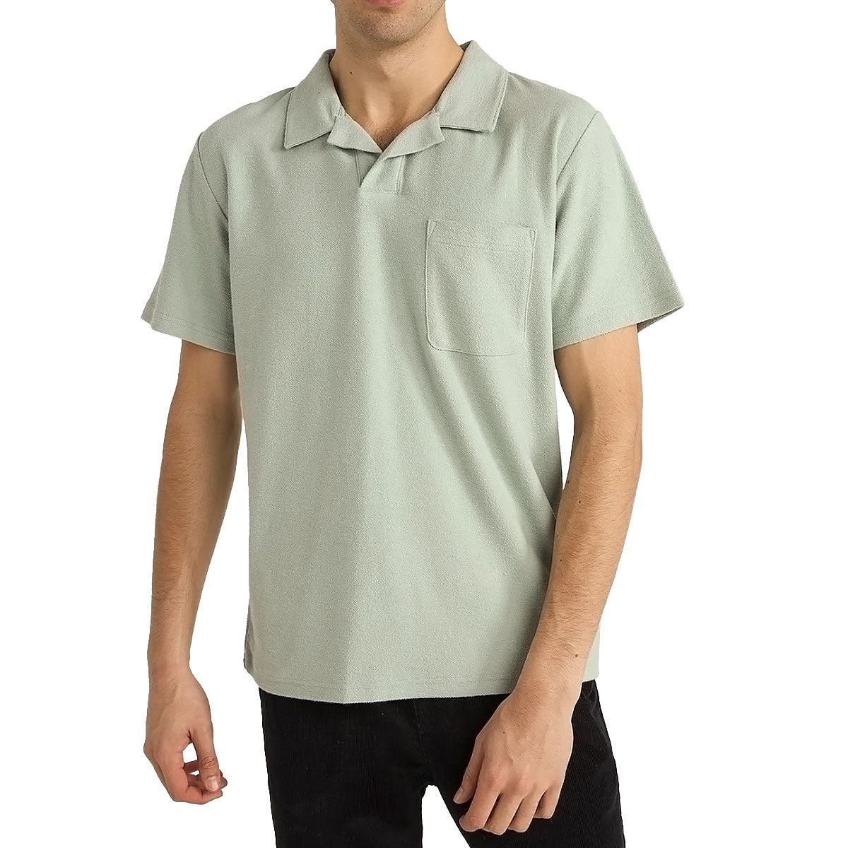 Rhythm Vintage Terry Polo Shirt - Seafoam image 1