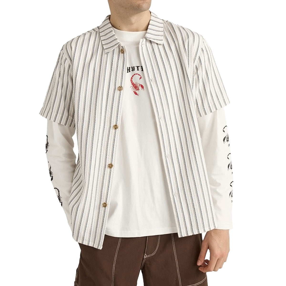 Rhythm Seersucker Stripe Shirt - White image 1