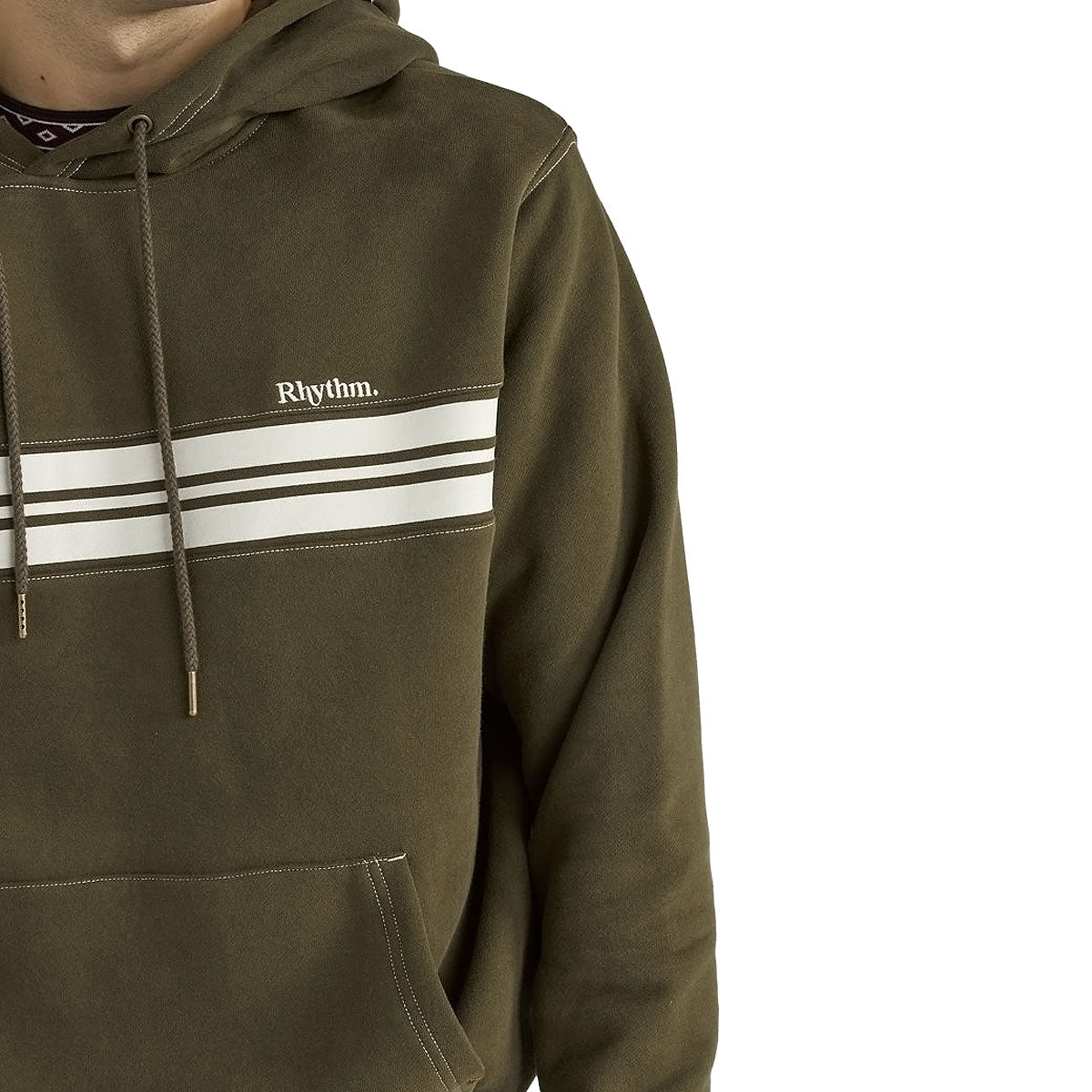 Rhythm Panel Fleece Hoodie - Military Olive image 2