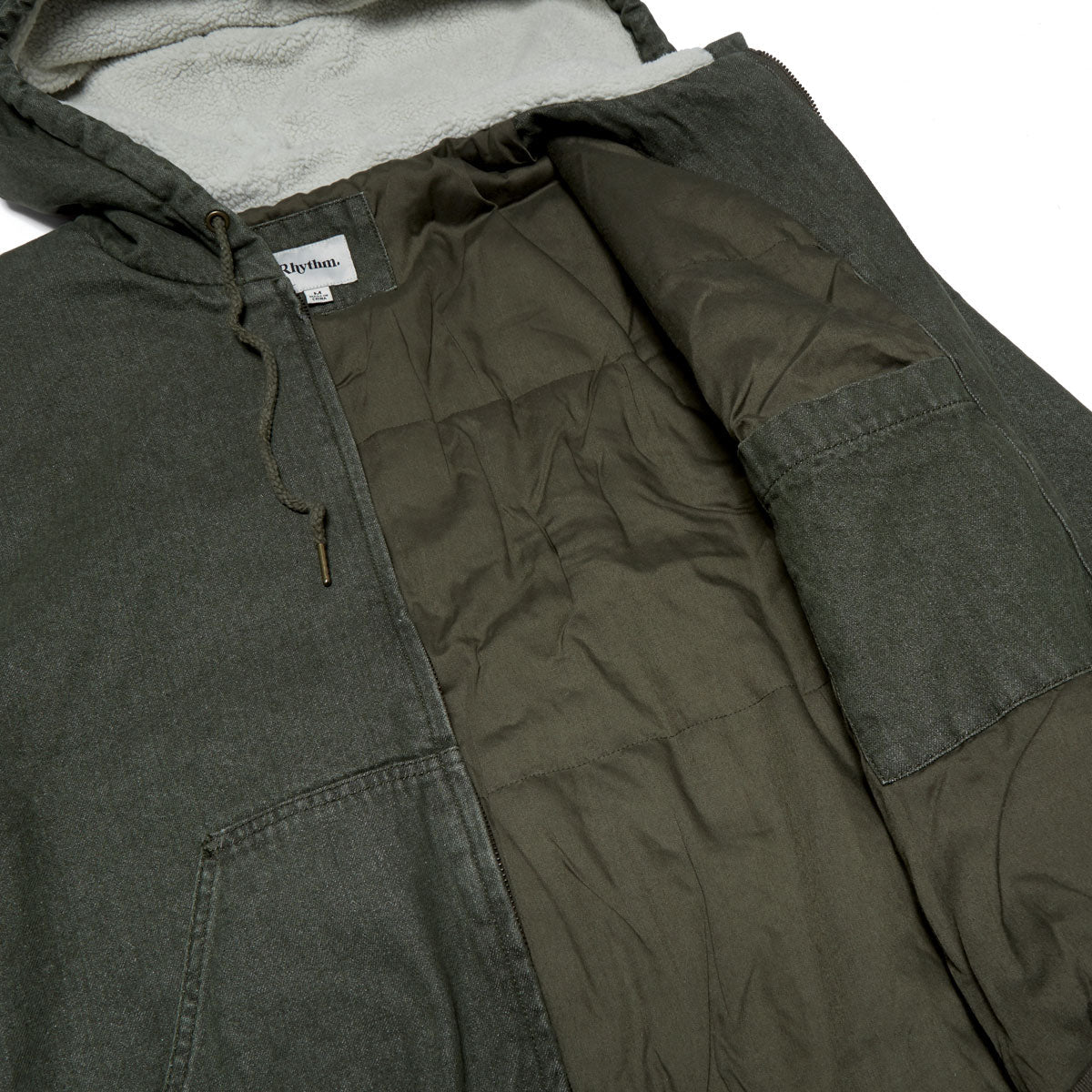Rhythm Insulated Denim Work Jacket - Washed Olive image 2