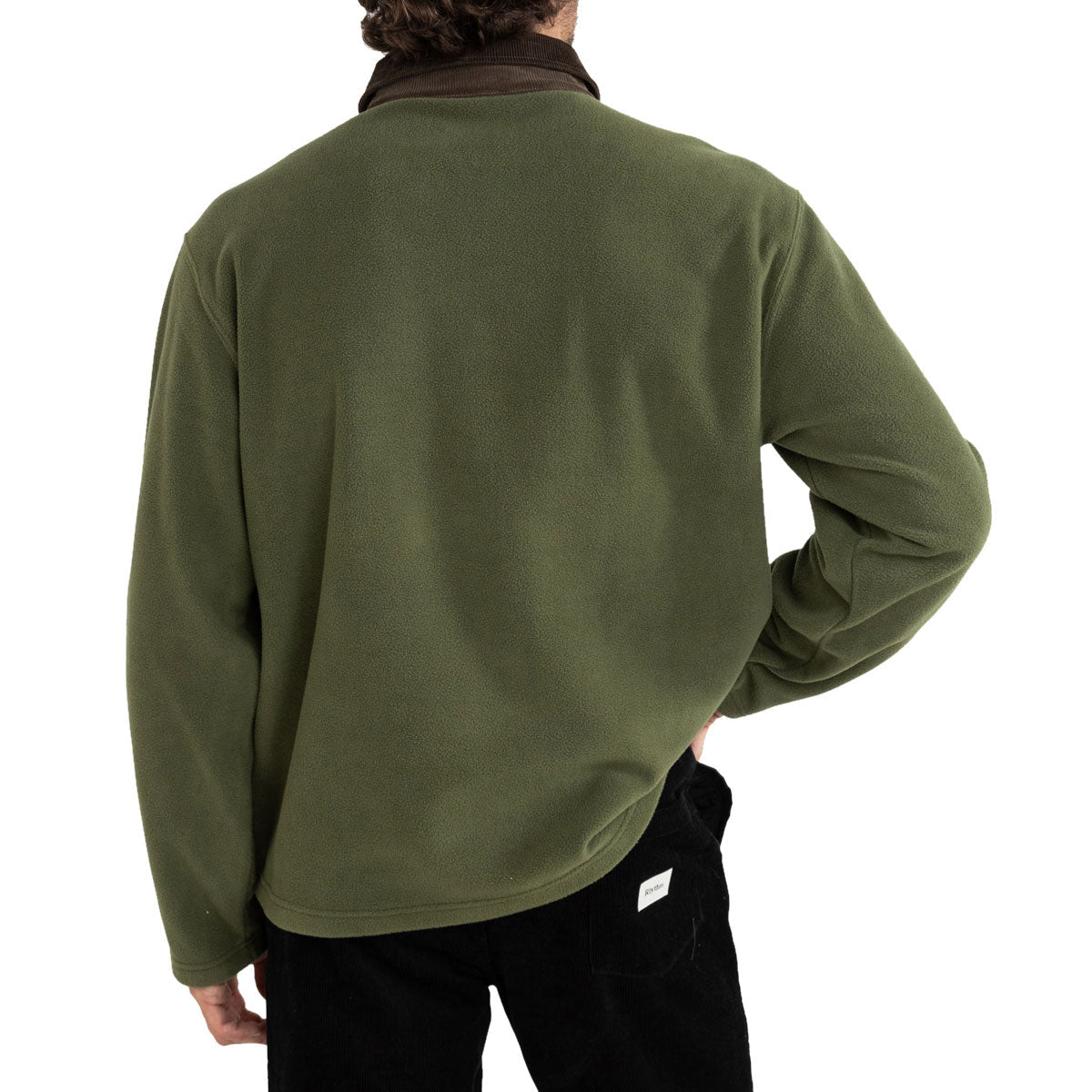 Rhythm Awake Polar Fleece Polo Long Sleeve Shirt - Olive image 2