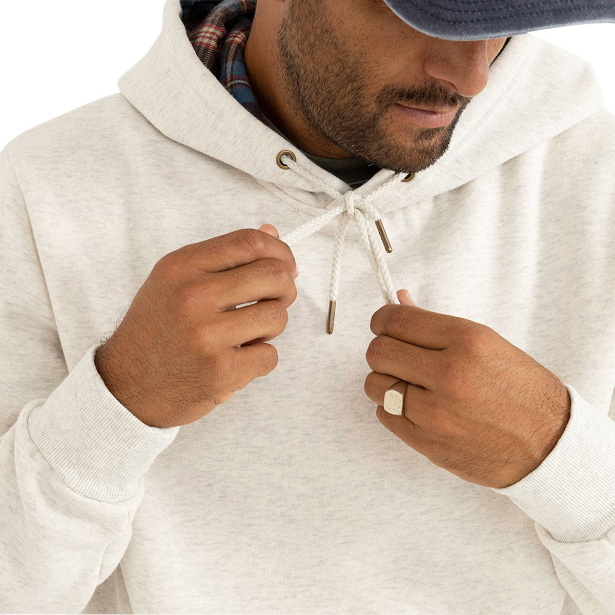 Rhythm Flannel Fleece Hoodie - Ecru image 3