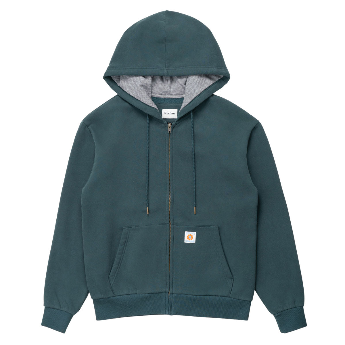 Rhythm Thermal Fleece Zip Hoodie - Dark Pine image 1