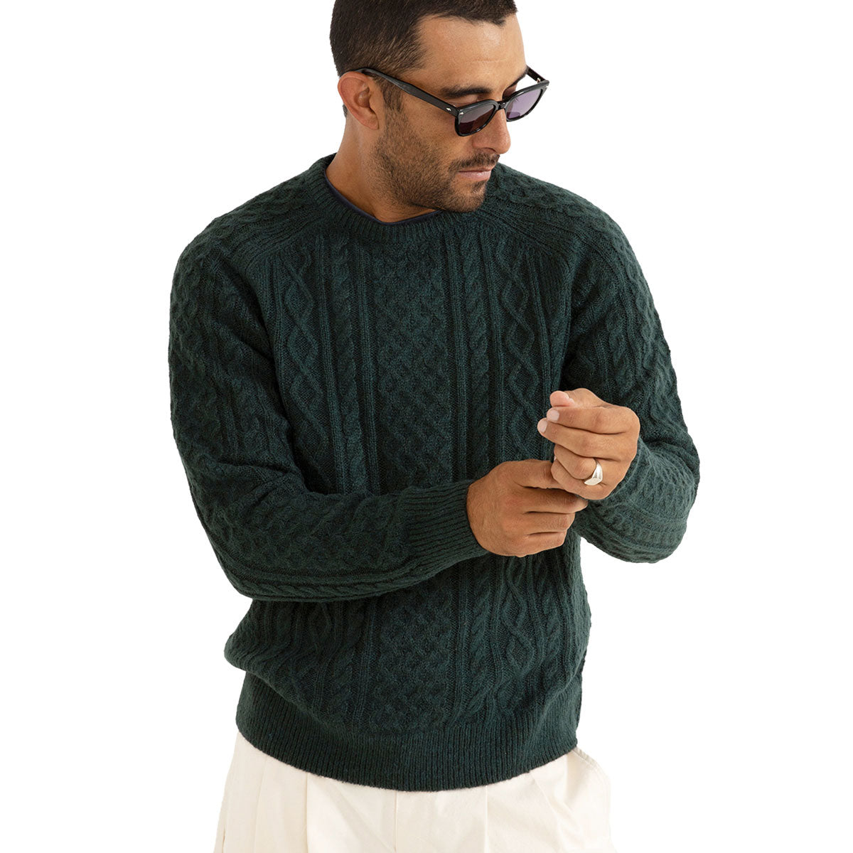 Rhythm Mohair Fishermans Knit Sweater - Pine image 2