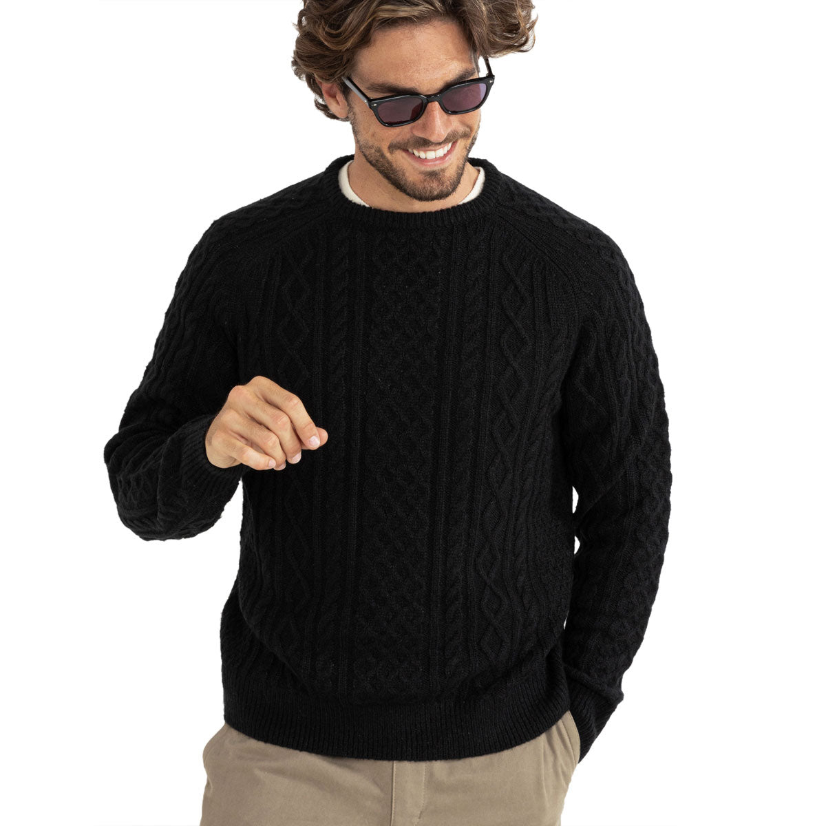 Rhythm Mohair Fishermans Knit Sweater - Black image 2