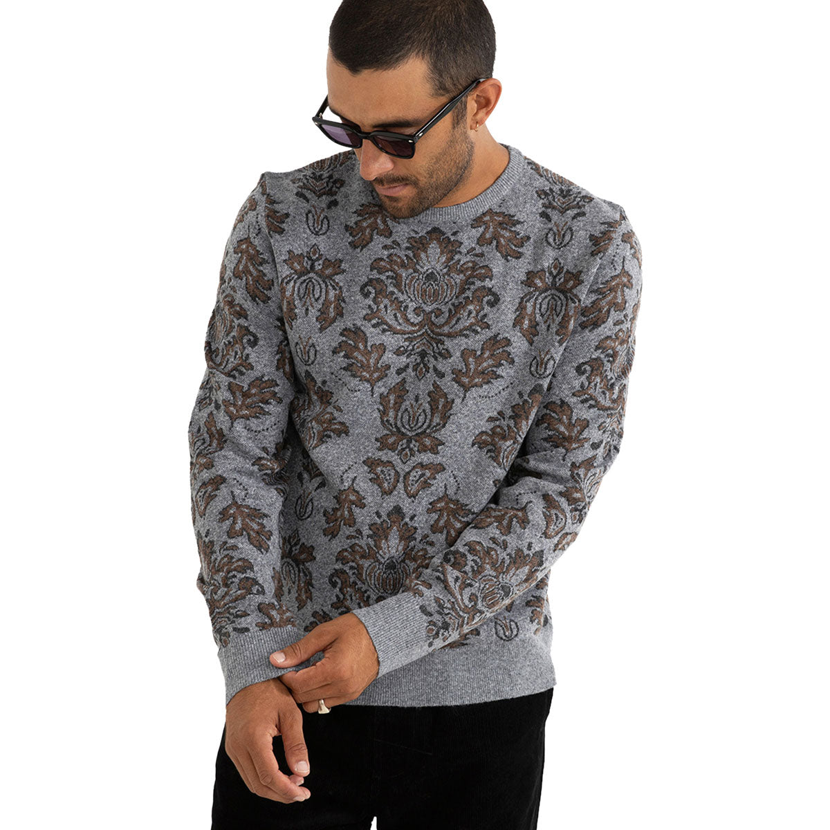 Rhythm Demask Knit Sweater - Heather Grey image 2