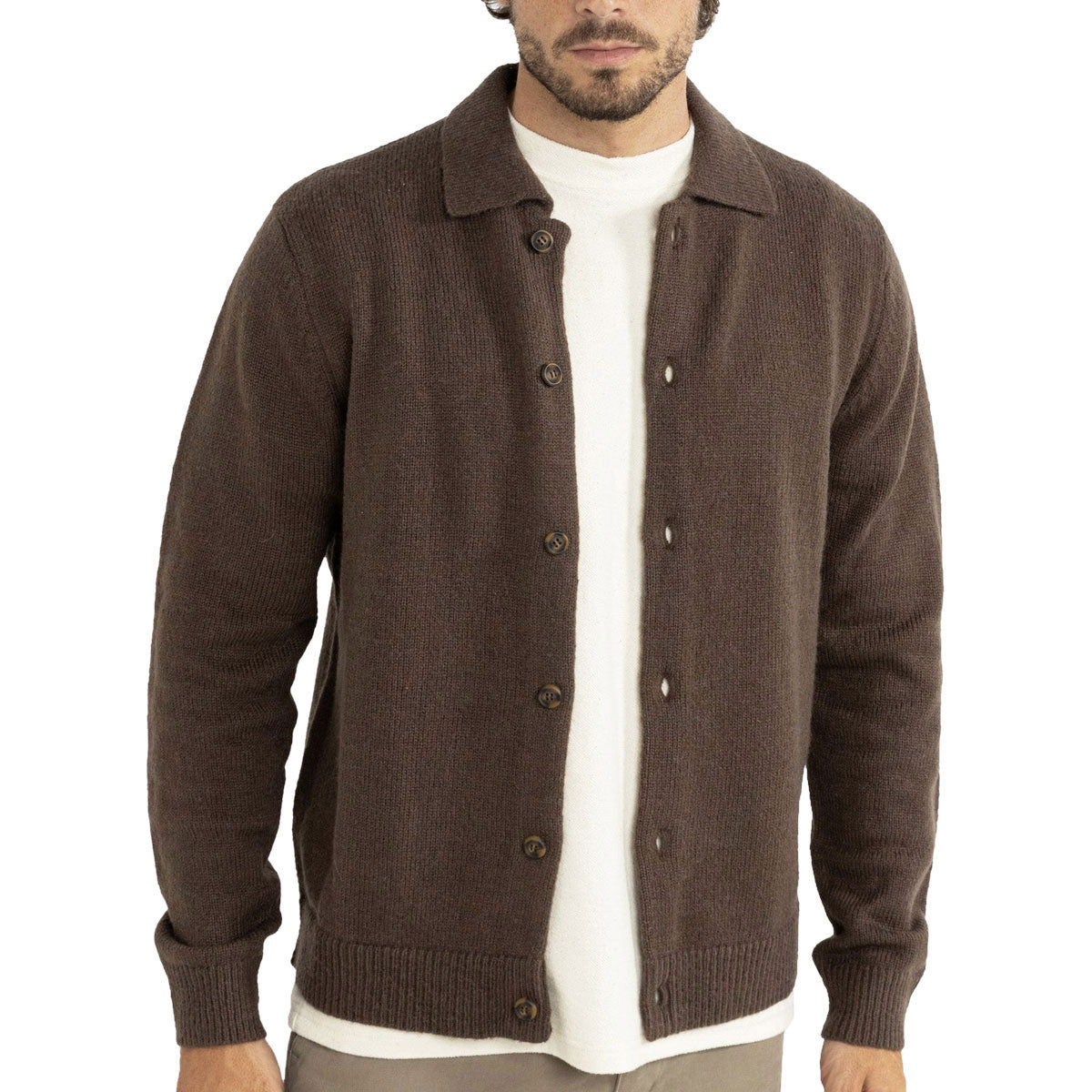 Rhythm Mohair Long Sleeve Shirt - Chocolate image 1