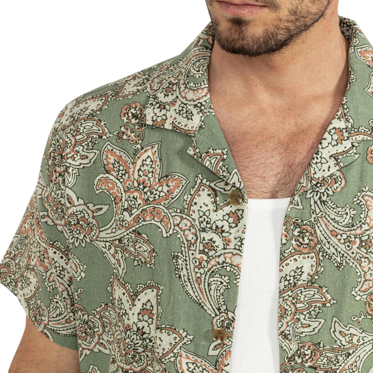 Rhythm Paisley Shirt - Green Tea image 3