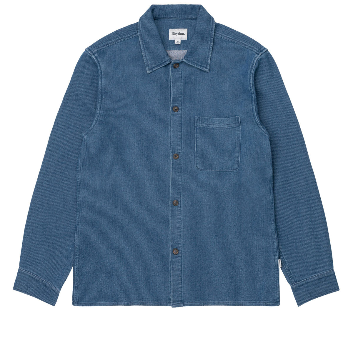 Rhythm Textured Wale Long Sleeve Shirt - Washed Indigo image 1