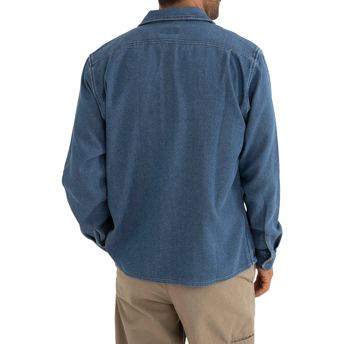 Rhythm Textured Wale Long Sleeve Shirt - Washed Indigo image 3