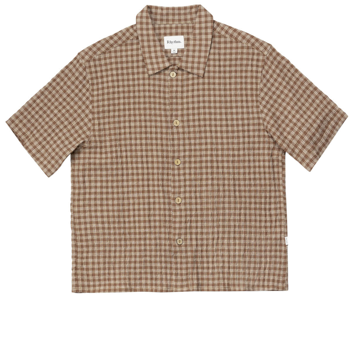 Rhythm Cross Check Crop Shirt - Brown image 4