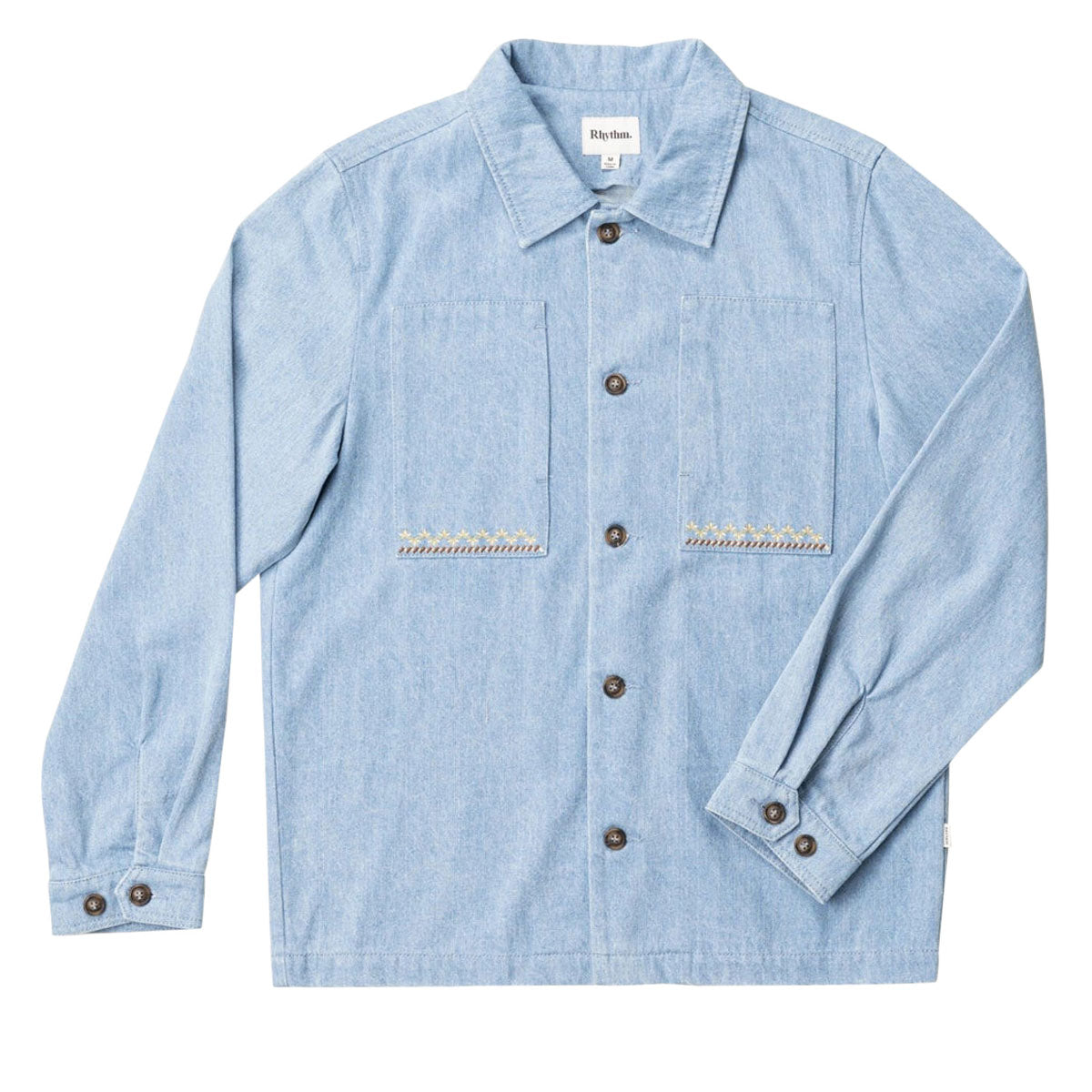 Rhythm Arguam Long Sleeve Over Shirt - Stone Blue image 3