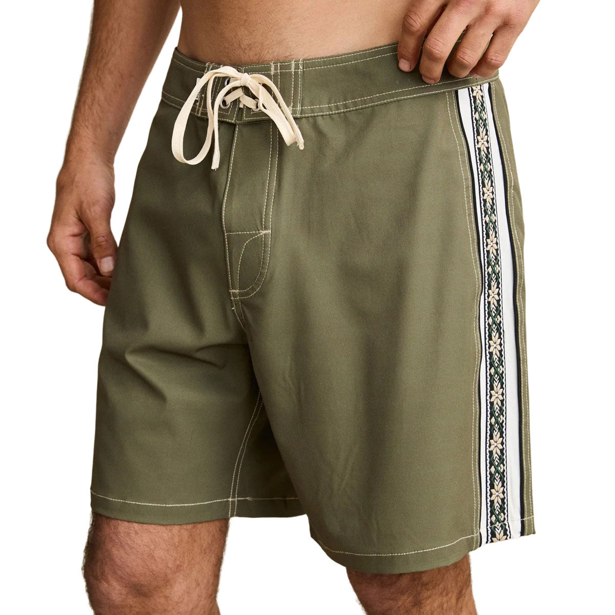Rhythm Panel Stripe Boardshorts - Olive image 2