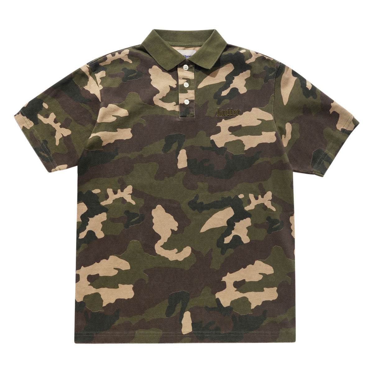 Butter Goods Camo Polo Shirt - Woodland image 1