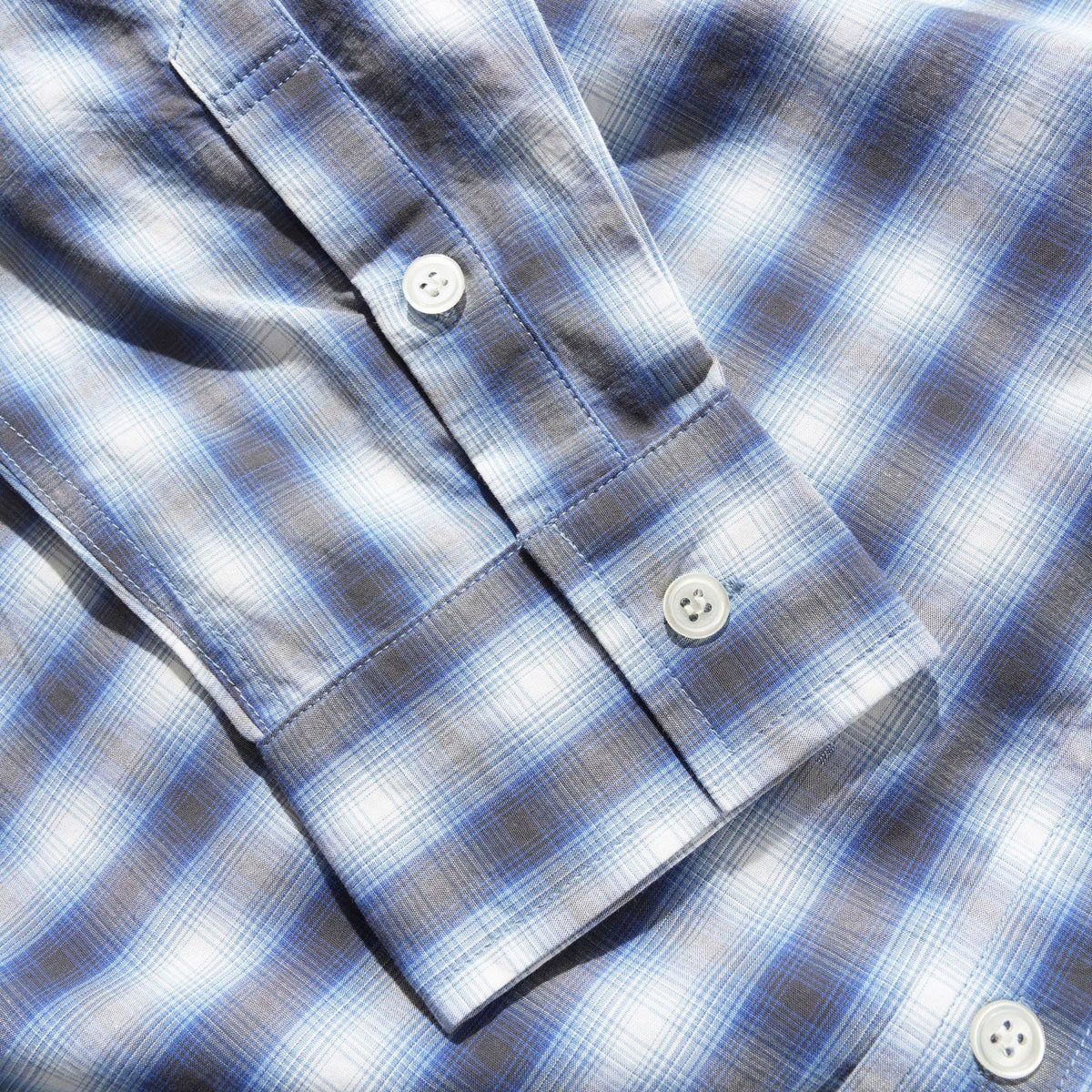 Butter Goods Shadowplaid Long Sleeve Shirt - Blue image 3