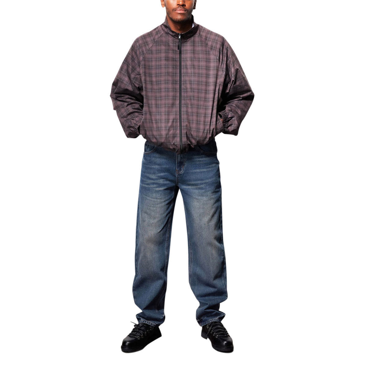 Butter Goods Plaid Nylon Jacket - Burgundy image 5