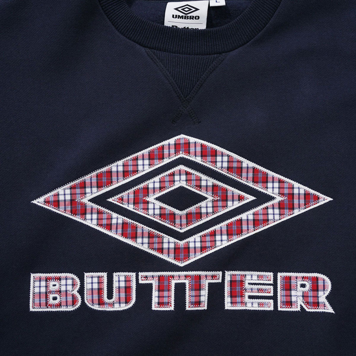 Butter Goods x Umbro Diamond Applique Crewneck Sweatshirt - Navy image 3