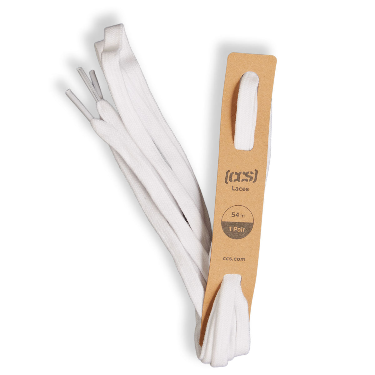 CCS Flat Lace Shoelaces - White - 54