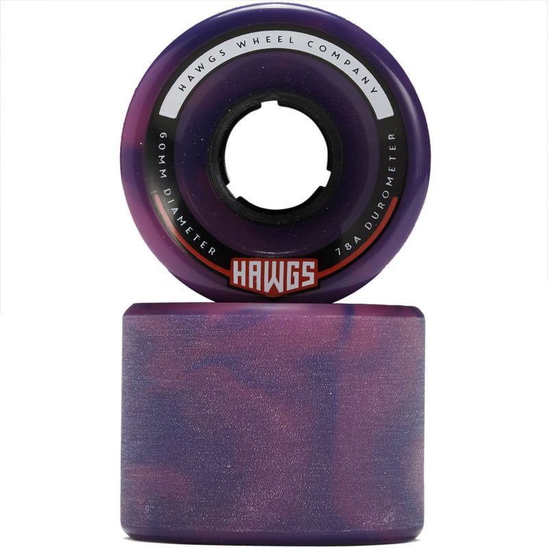 Hawgs Chubby 78a Stone Ground Longboard Wheels - Purple/Pink - 60mm