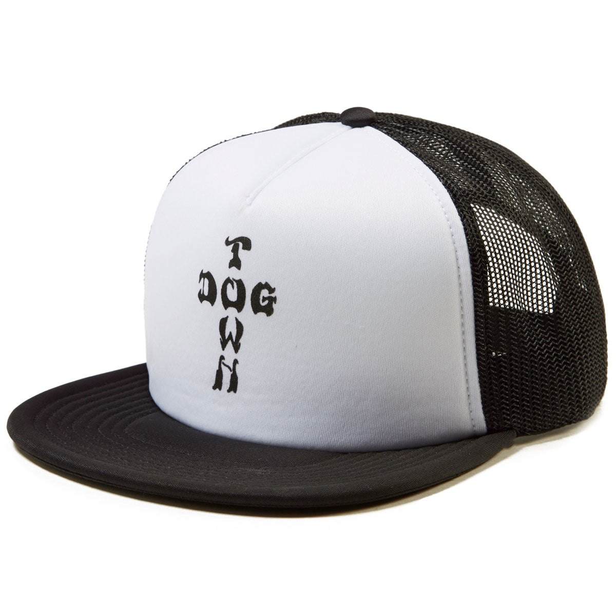 Dogtown Cross Letter Mesh Flip Hat - Black/White image 1