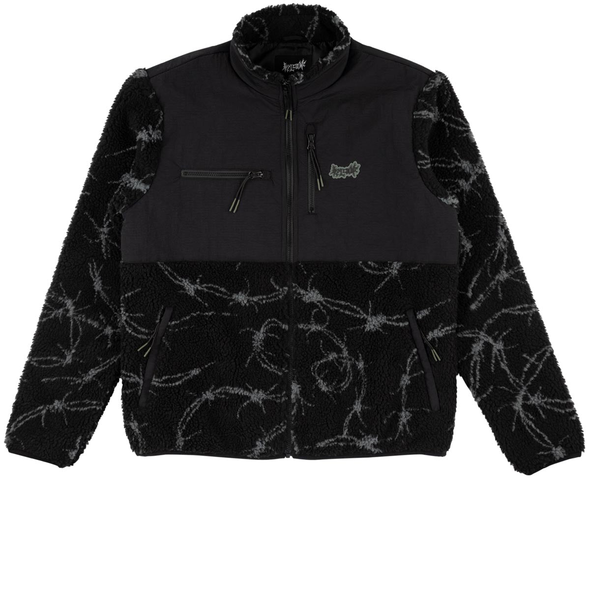 Welcome Wire Full-zip Sherpa Fleece Sweatshirt - Black image 3