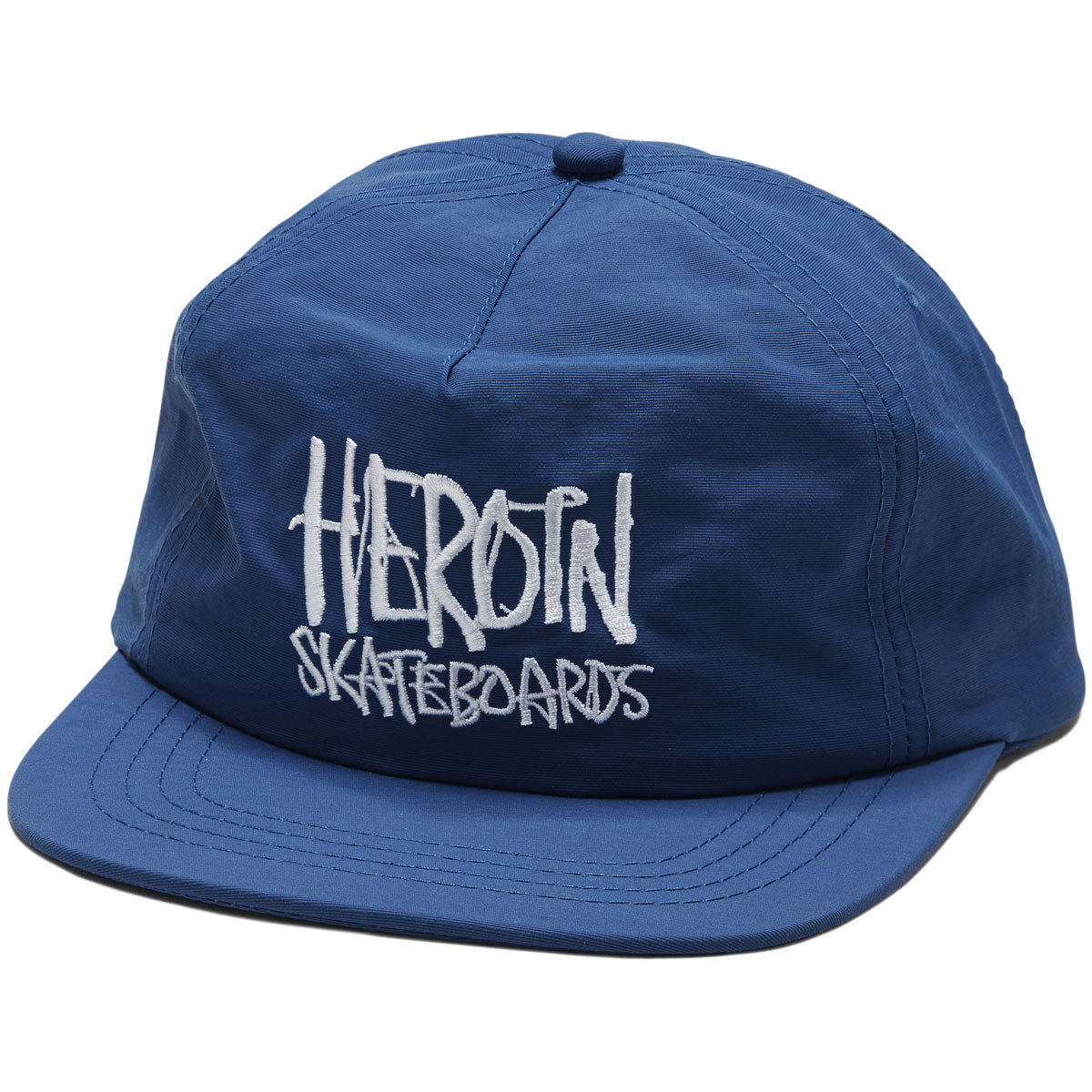 Heroin Script Nylon Snapback Hat - Blue