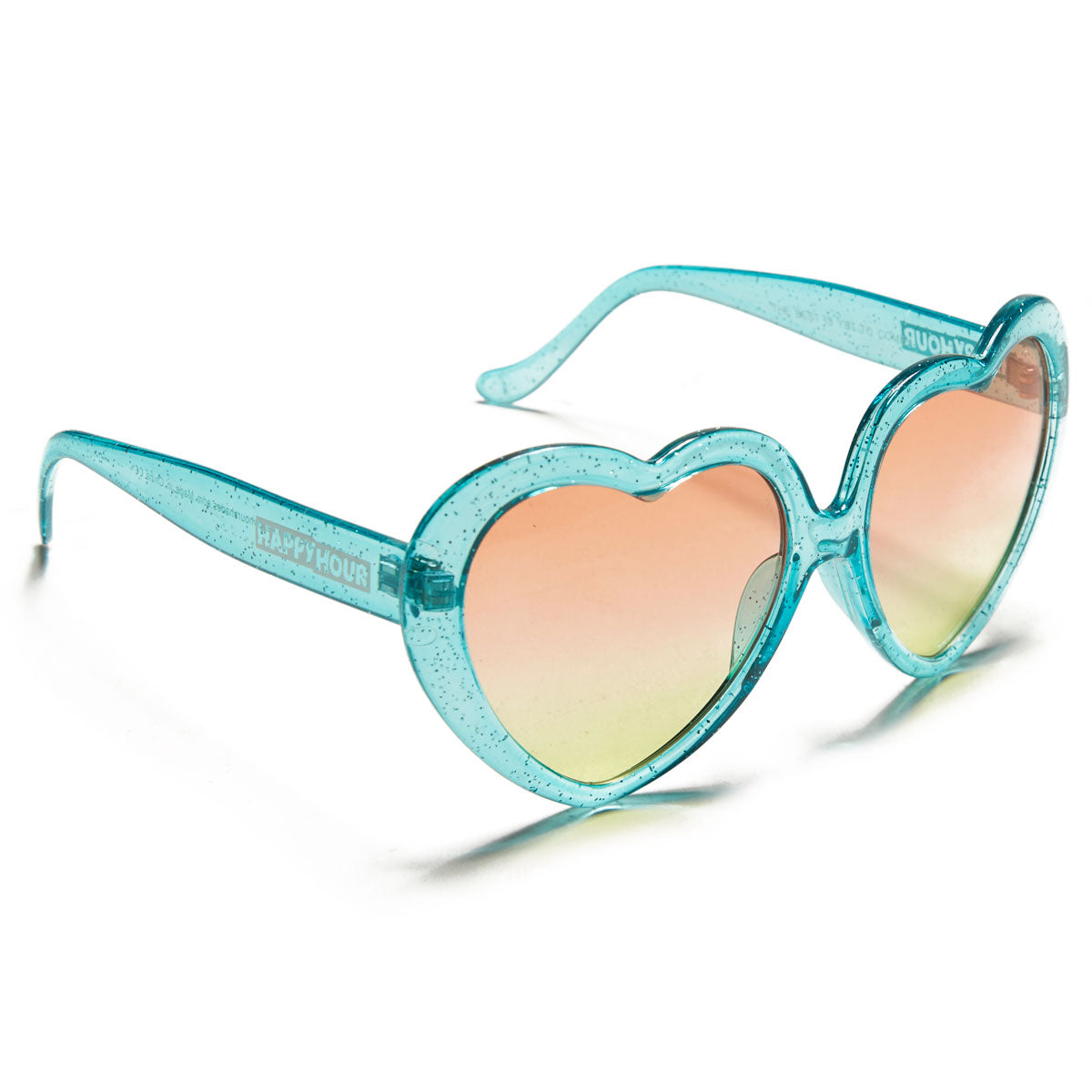 Happy Hour Heart On Sunglasses - Blue Sparkle/Mai Tai image 1
