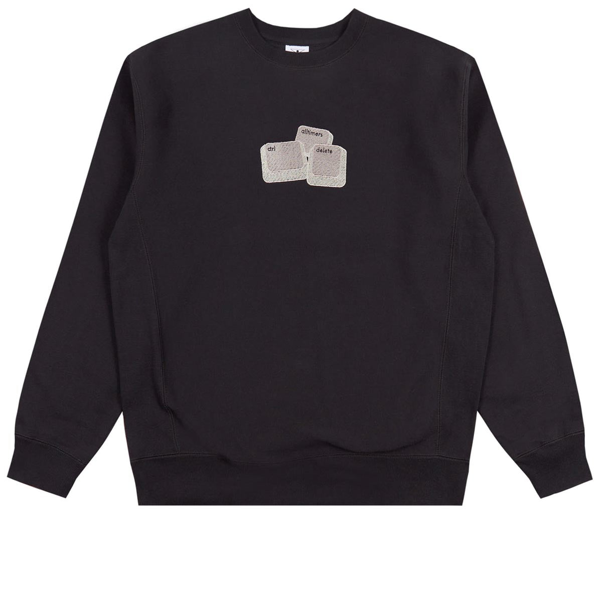 Alltimers Delete Embroidered Crewneck Sweatshirt - Black image 1