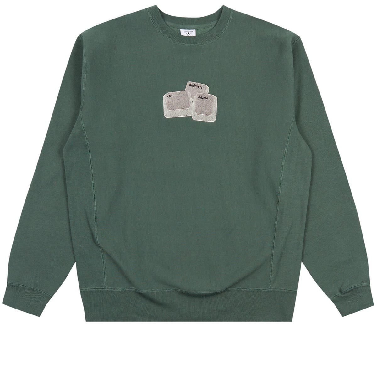 Alltimers Delete Embroidered Crewneck Sweatshirt - Alpine Green image 1
