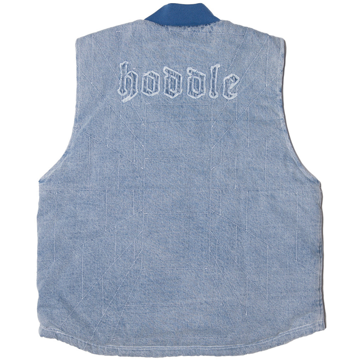 Hoddle Zip Up Carpenter Vest Jacket - Blue Denim Wash image 2