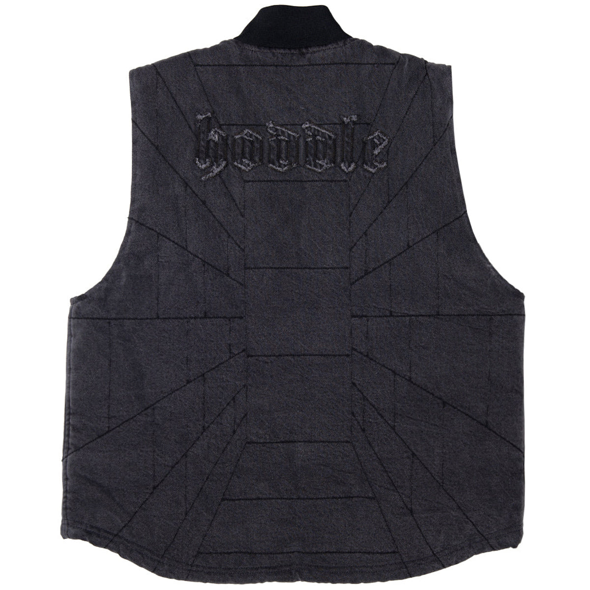 Hoddle Zip Up Carpenter Vest - Black Denim Wash image 2