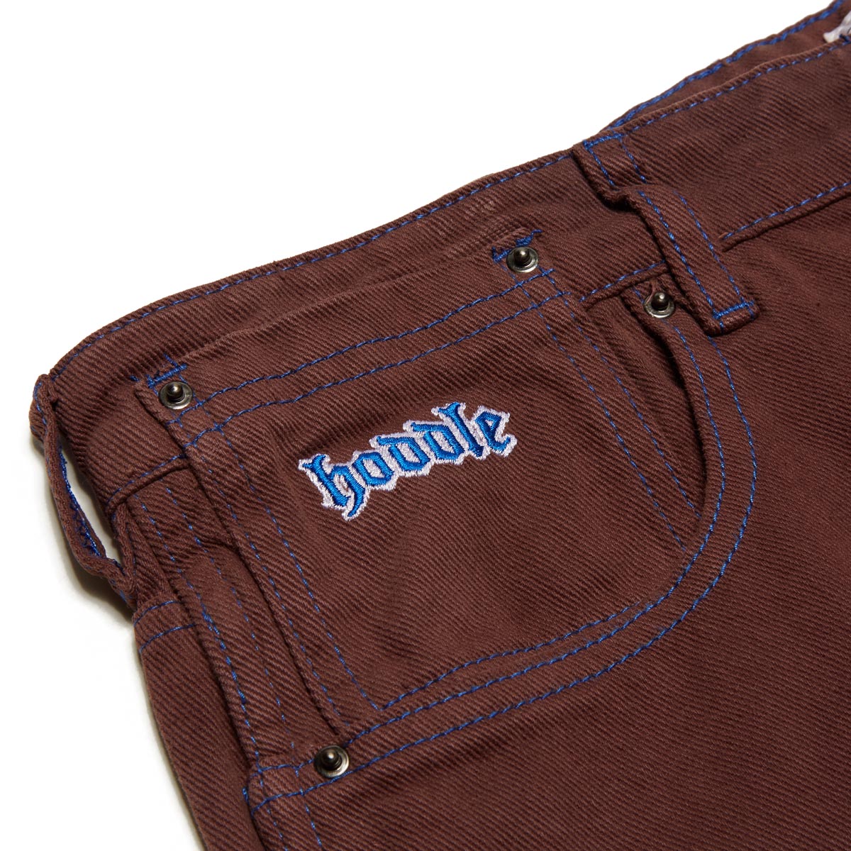 Hoddle 12o Denim Ranger Jeans - Brown/Blue Stitch image 3