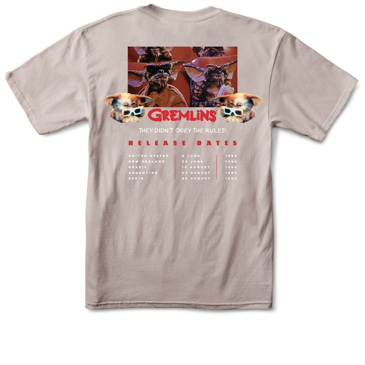 Color Bars x Gremlins Coming Soon T-Shirt - Sand image 1