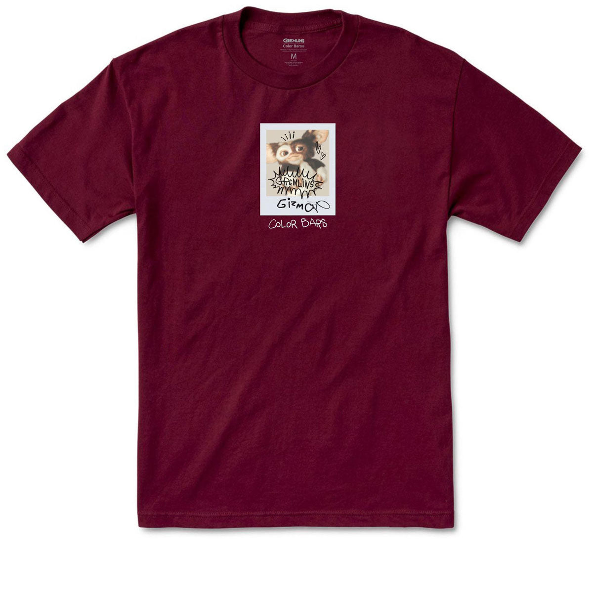 Color Bars x Gremlins Polaroid T-Shirt - Burgundy image 1