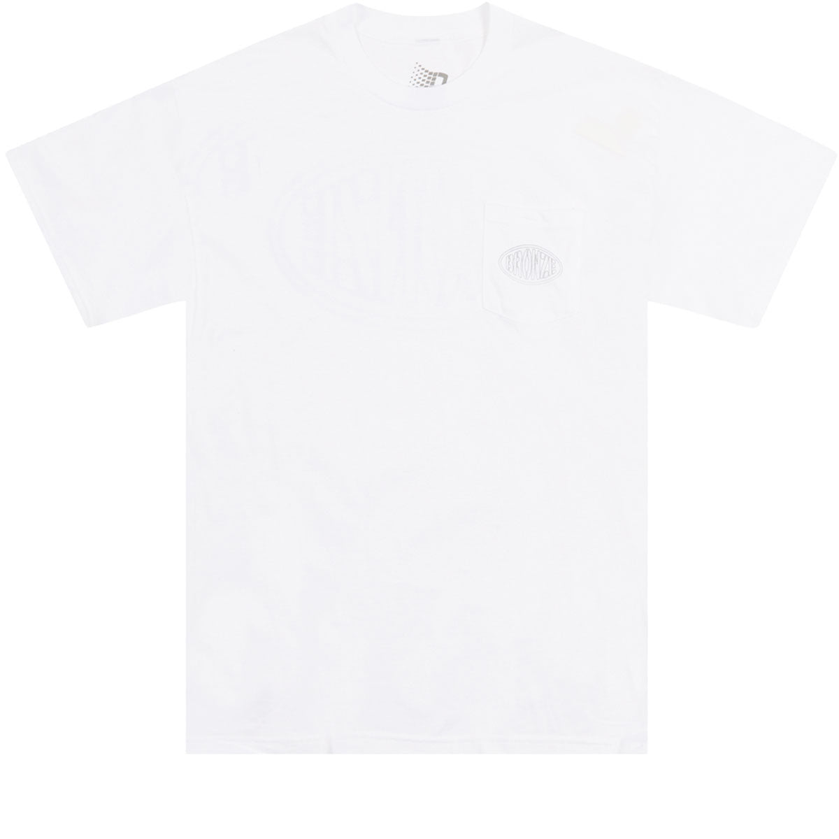Bronze 56k Reflective Oval Pocket T-Shirt - White image 1